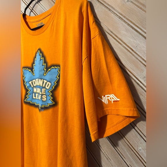 Orange & Blue Toronto Maple Leafs NHL Hockey Viral Neon Colourful - Picture 3 of 6